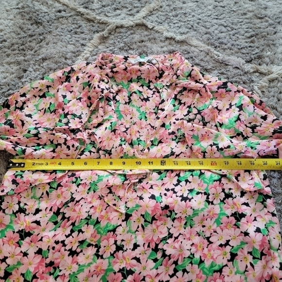 Zara Floral Long Sleeve Blouse M - Picture 7 of 11